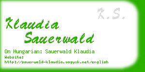 klaudia sauerwald business card
